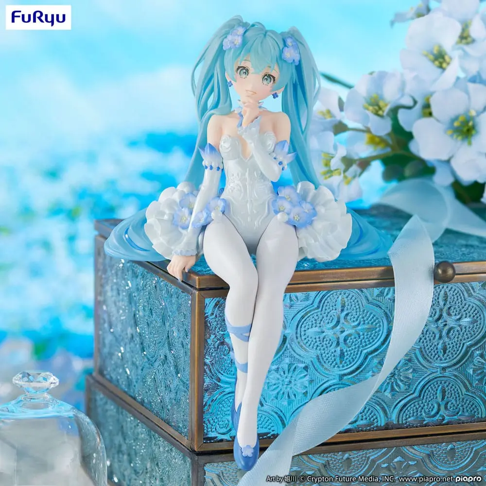 Hatsune Miku Noodle Stopper PVC Statue Miku Flower Fairy Nemophila 15 cm Produktfoto