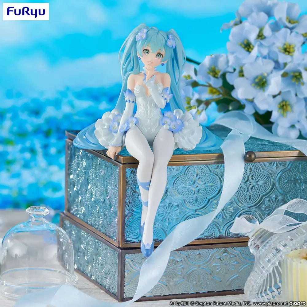 Hatsune Miku Noodle Stopper PVC Statue Miku Flower Fairy Nemophila 15 cm Produktfoto