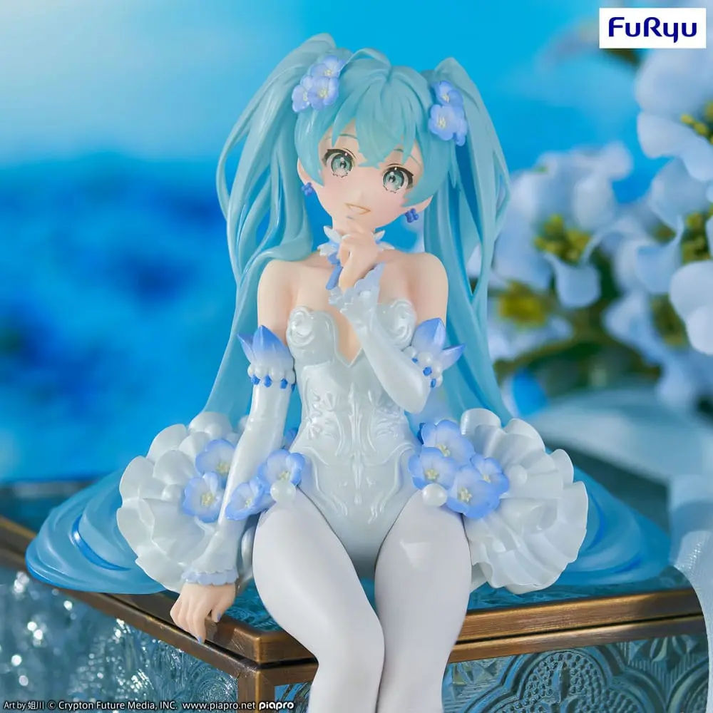 Hatsune Miku Noodle Stopper PVC Statue Miku Flower Fairy Nemophila 15 cm Produktfoto