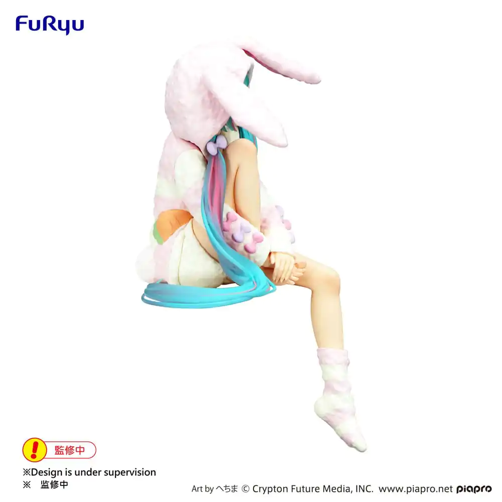 Hatsune Miku Noodle Stopper PVC Statue Rabbit Ear Hood Pajama 14 cm termékfotó