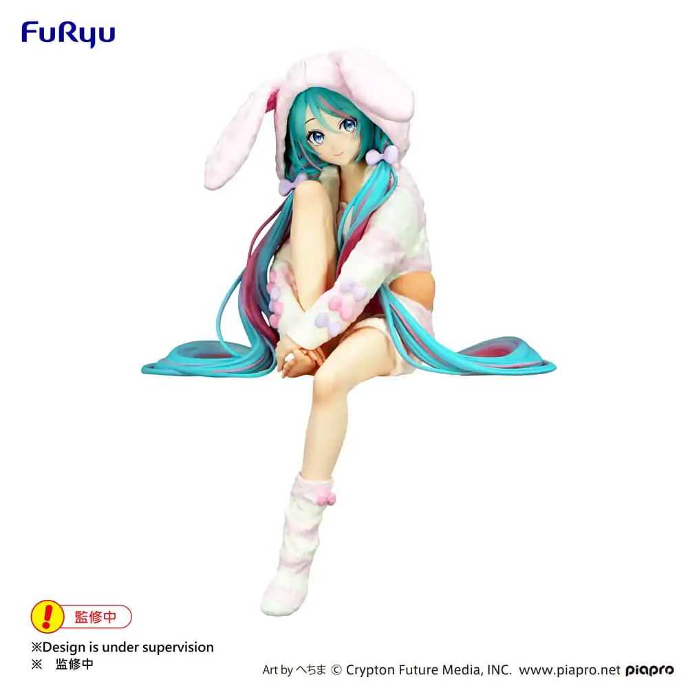 Hatsune Miku Noodle Stopper PVC Statue Rabbit Ear Hood Pajama 14 cm termékfotó