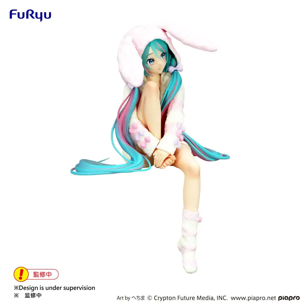 Hatsune Miku Noodle Stopper PVC Statue Rabbit Ear Hood Pajama 14 cm termékfotó