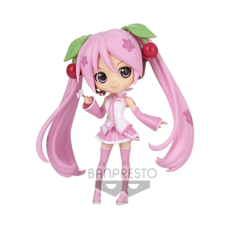 Mützesune Miku Q Posket Mini Figur Sakura Miku Ver. A 14 cm Produktfoto