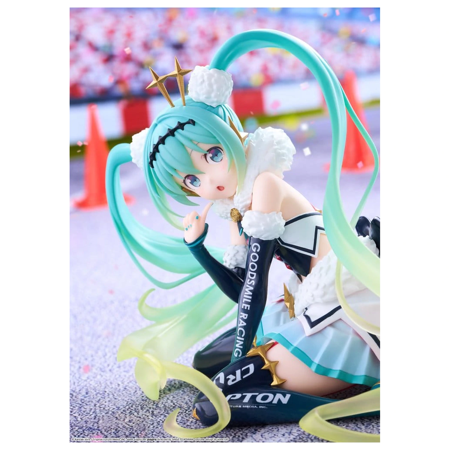 Hatsune Miku Taito Kuji PVC Figur Racing Miku 2018 Ver. Round 8 13 cm Produktfoto