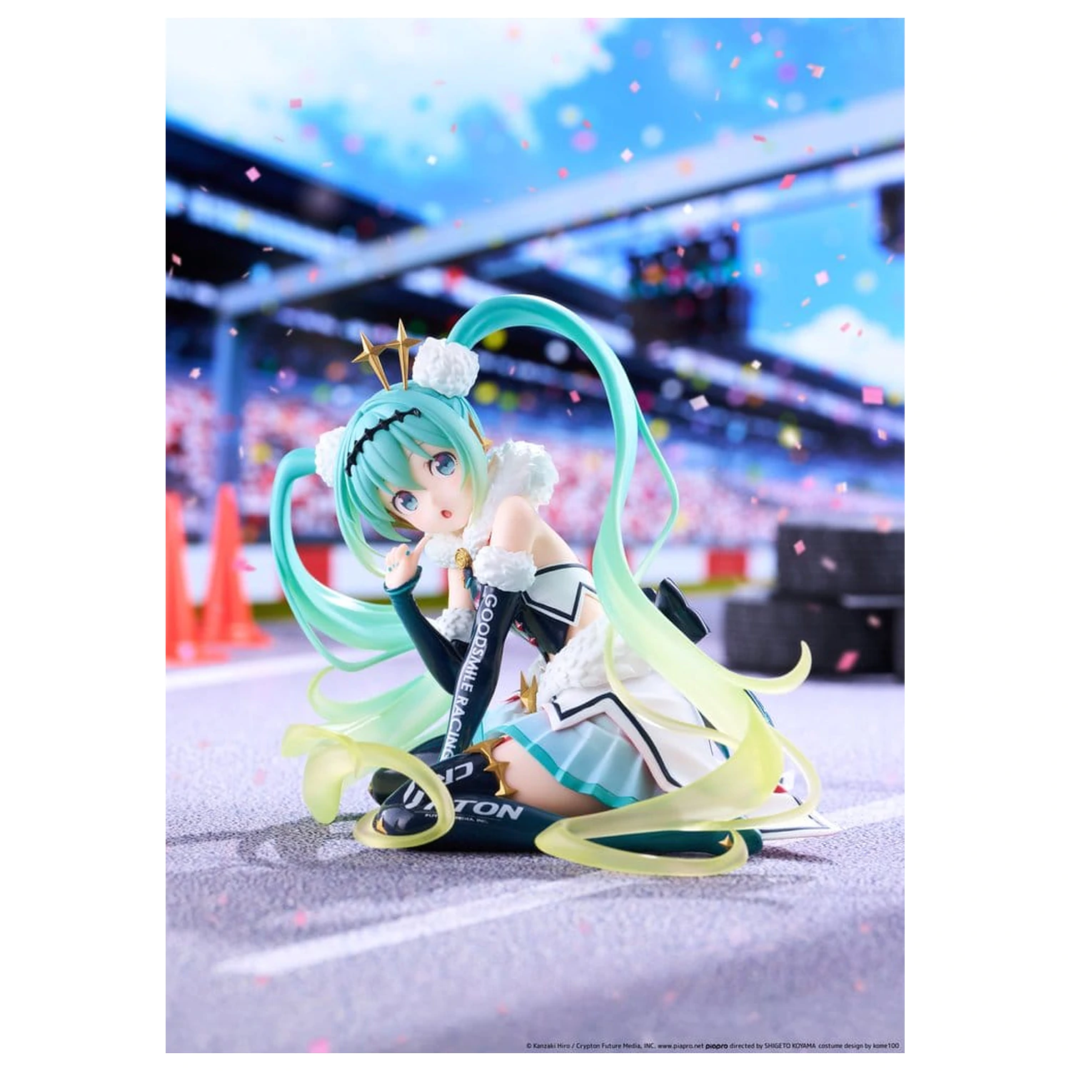 Hatsune Miku Taito Kuji PVC Figur Racing Miku 2018 Ver. Round 8 13 cm Produktfoto