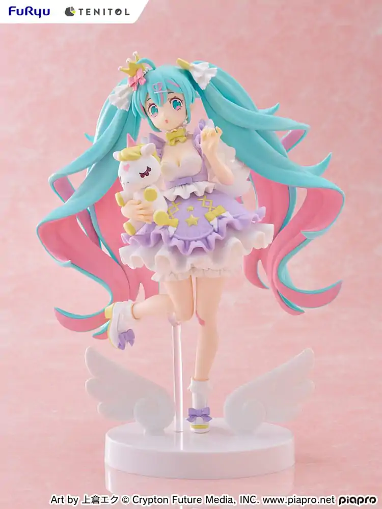 Hatsune Miku Tenitol PVC Statue Hatsune Miku Yumekawa Princess Lavender Ver. 21 cm Produktfoto
