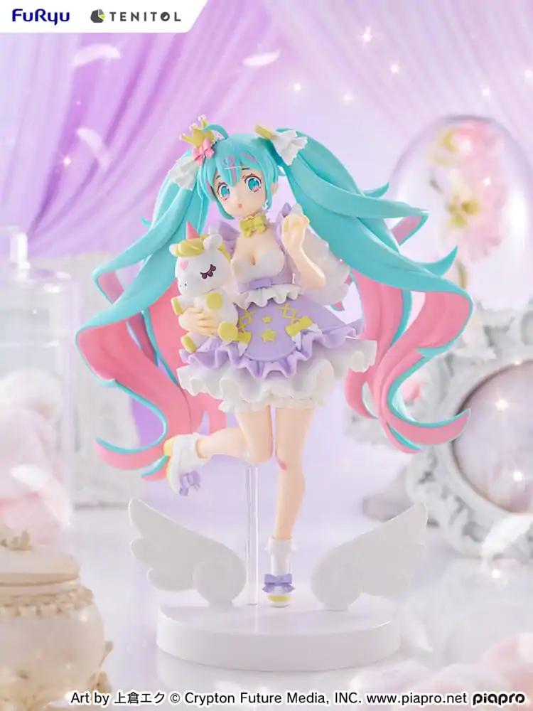 Hatsune Miku Tenitol PVC Statue Hatsune Miku Yumekawa Princess Lavender Ver. 21 cm Produktfoto