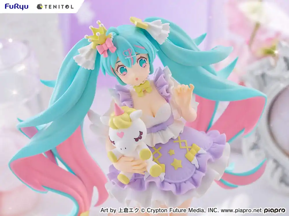 Hatsune Miku Tenitol PVC Statue Hatsune Miku Yumekawa Princess Lavender Ver. 21 cm Produktfoto