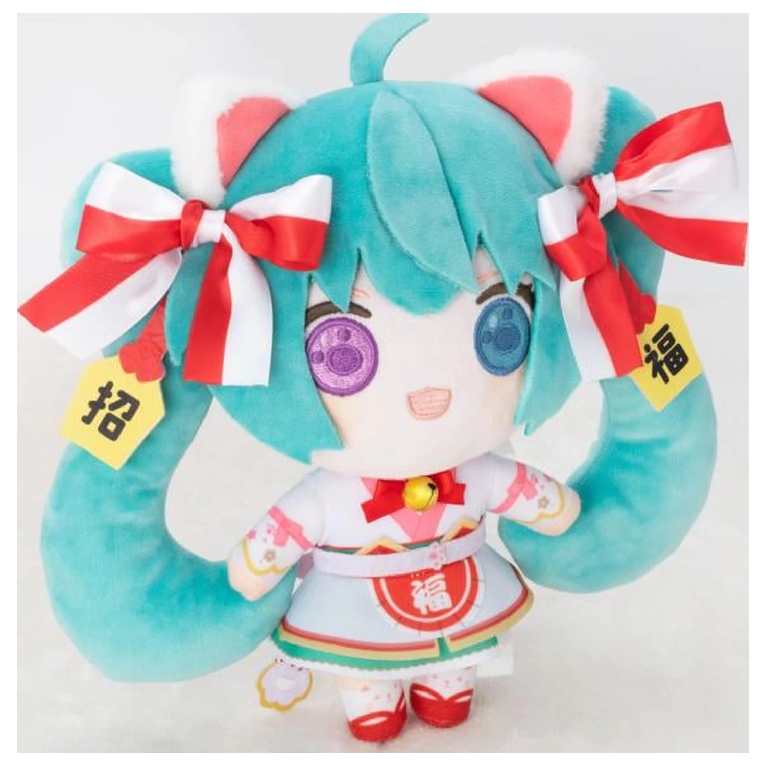Hatsune Miku x Maneki-Neko White Cat Plüschfigur 22 Zentimeter Produktfoto