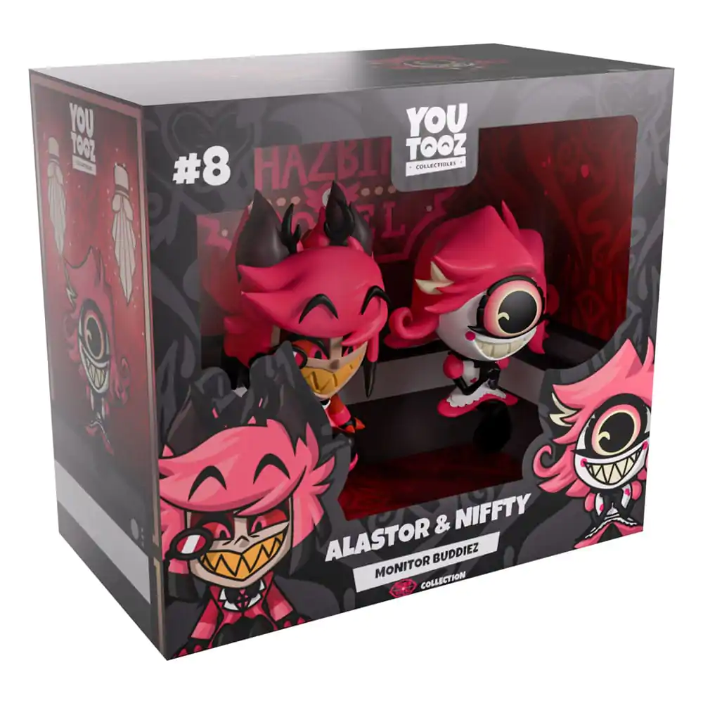Hazbin Hotel Vinylfiguren Alastor & Niffty Monitor Buddiez Produktfoto