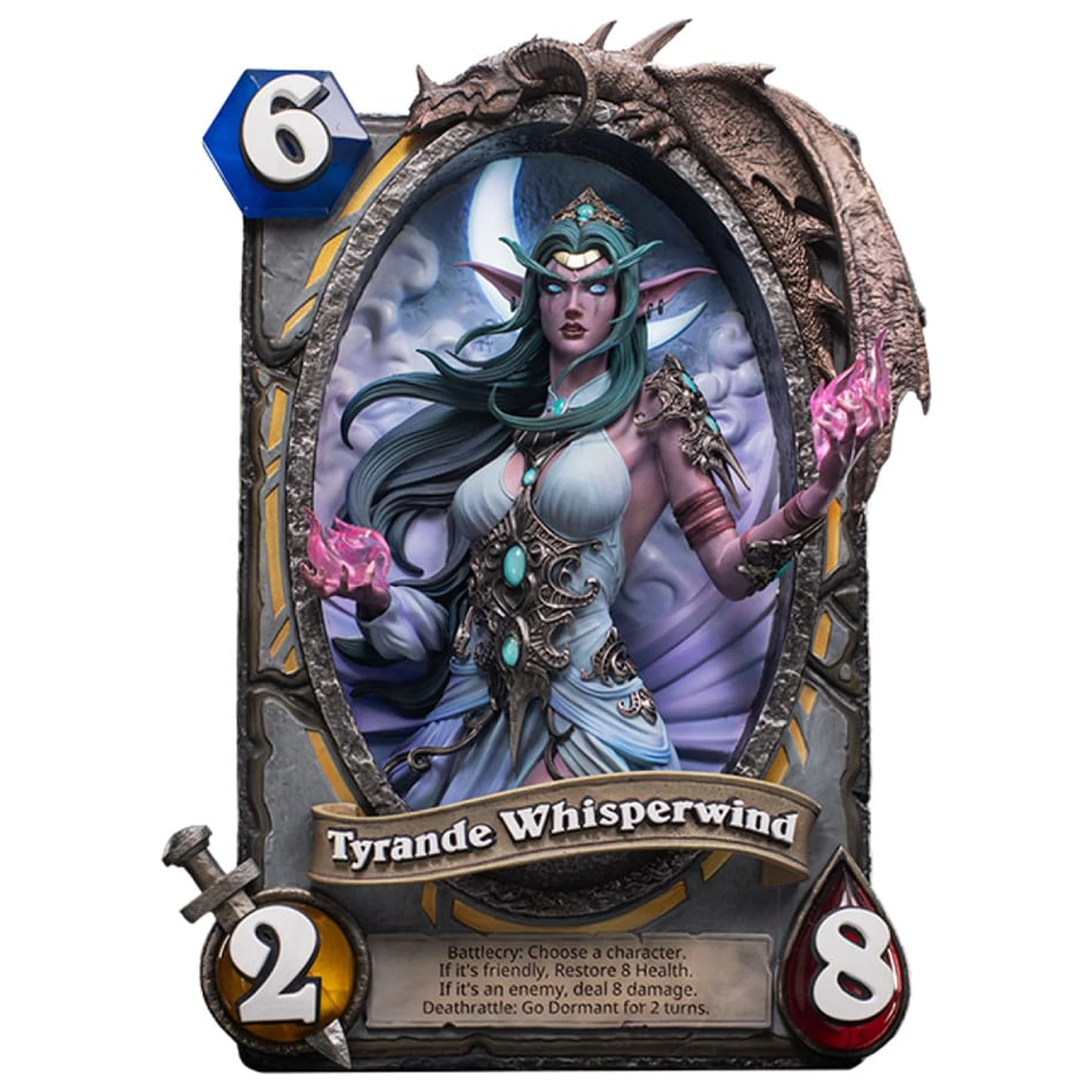 Hearthstone 3D Kunst Rahmen Statue Tyrande Whisperwind 31 cm Produktfoto