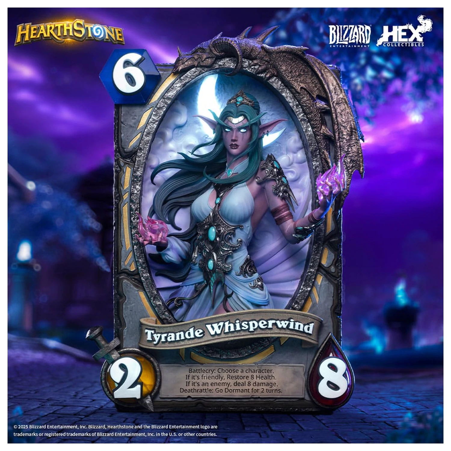 Hearthstone 3D Kunst Rahmen Statue Tyrande Whisperwind 31 cm Produktfoto