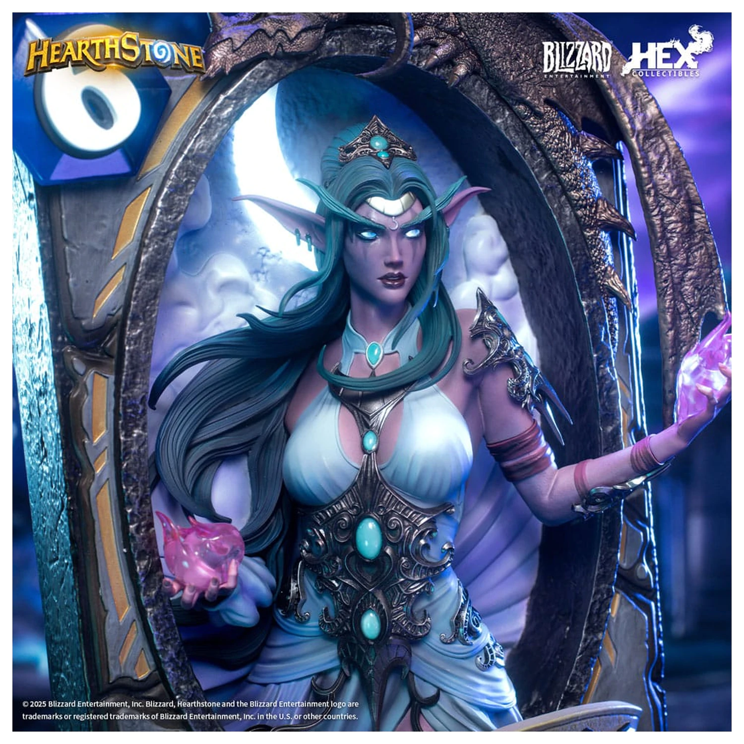 Hearthstone 3D Kunst Rahmen Statue Tyrande Whisperwind 31 cm Produktfoto
