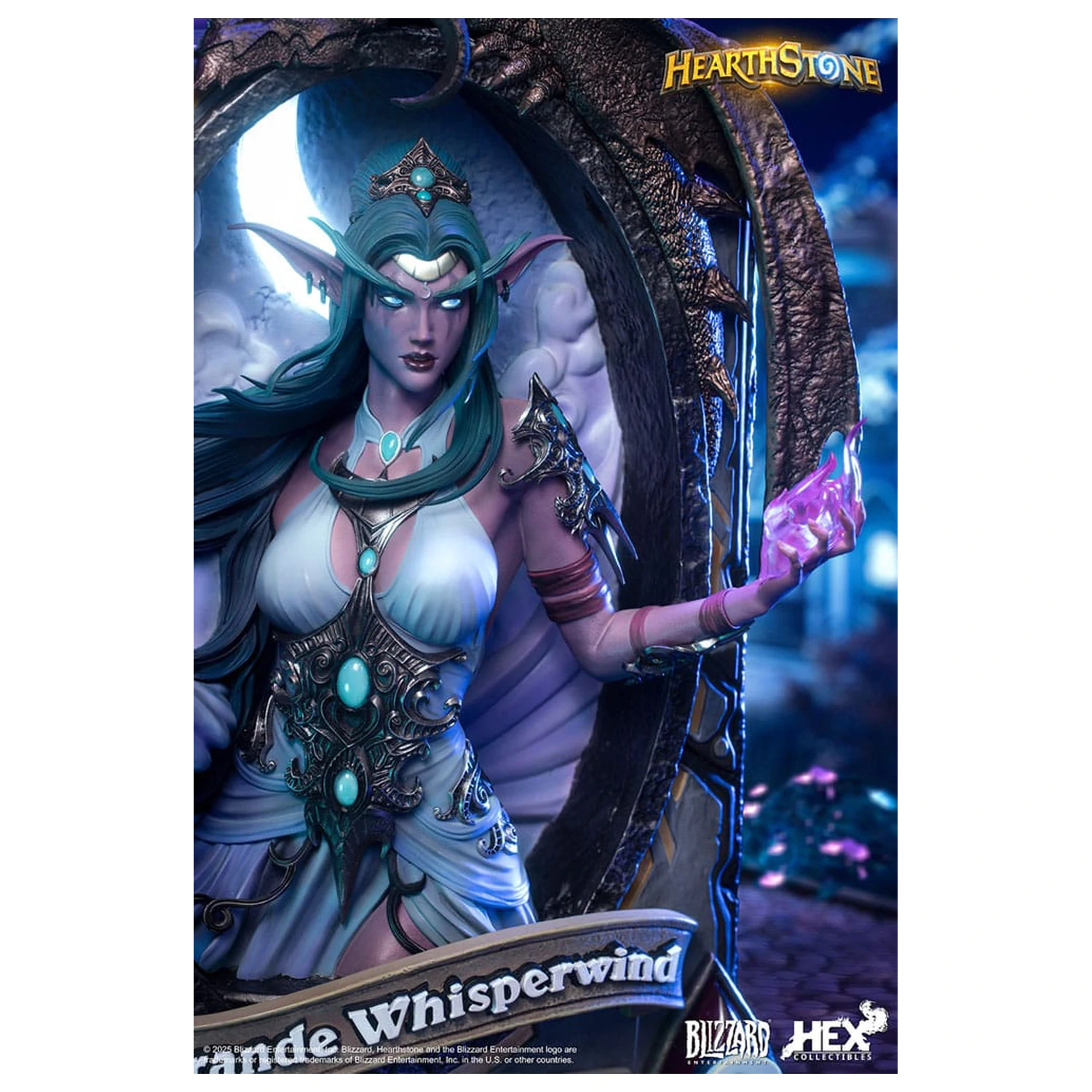 Hearthstone 3D Kunst Rahmen Statue Tyrande Whisperwind 31 cm Produktfoto