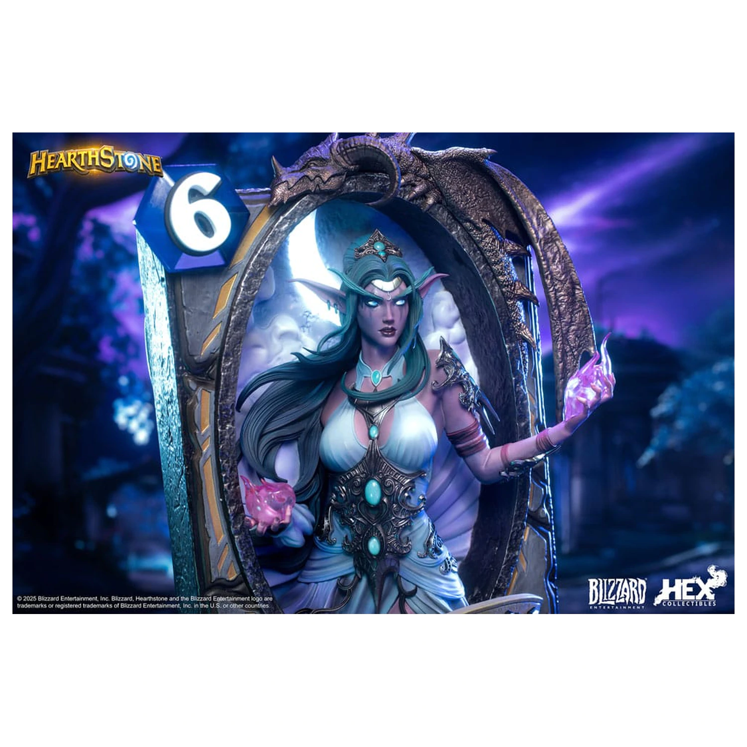 Hearthstone 3D Kunst Rahmen Statue Tyrande Whisperwind 31 cm Produktfoto