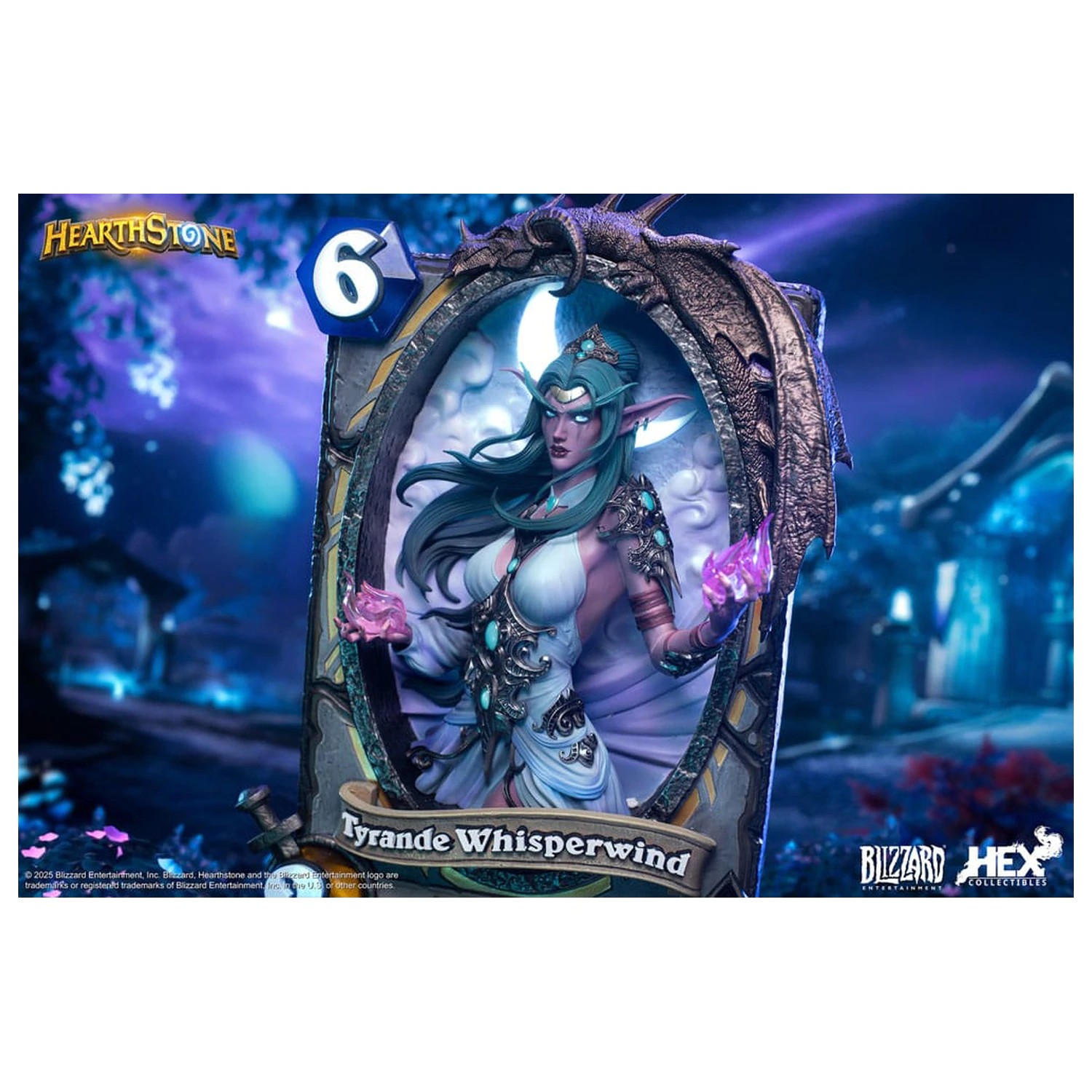 Hearthstone 3D Kunst Rahmen Statue Tyrande Whisperwind 31 cm Produktfoto