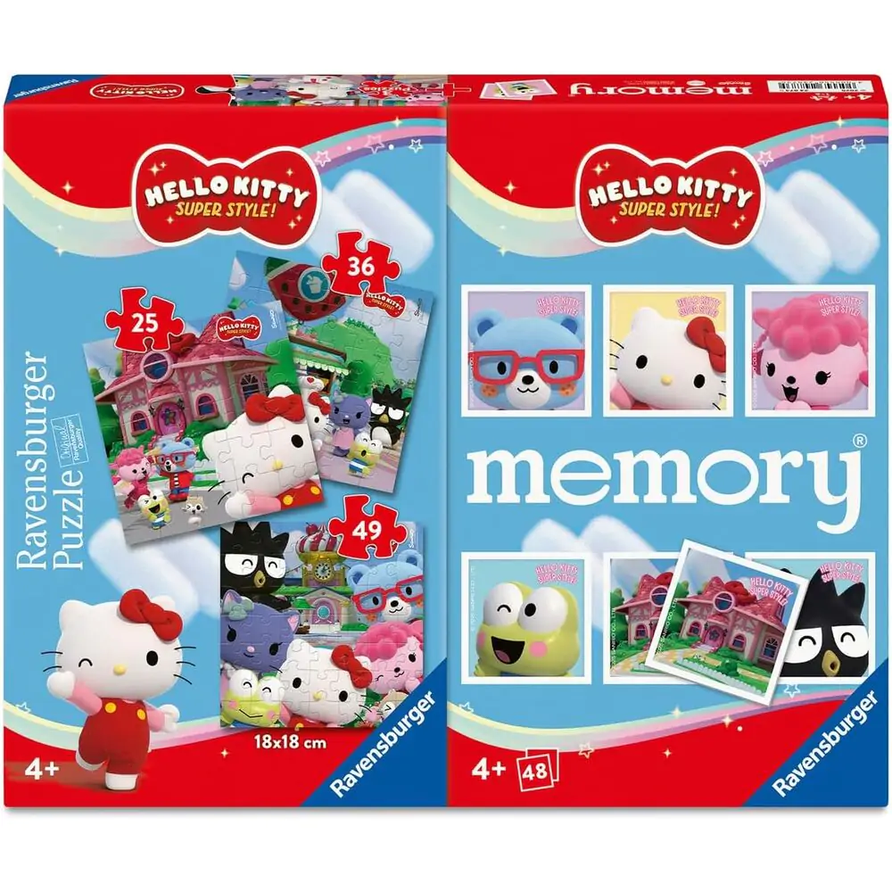 Hello Kitty 3 Puzzles und Memory Multipack Produktfoto