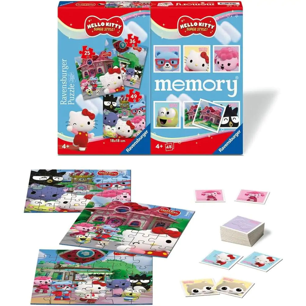 Hello Kitty 3 Puzzles und Memory Multipack Produktfoto