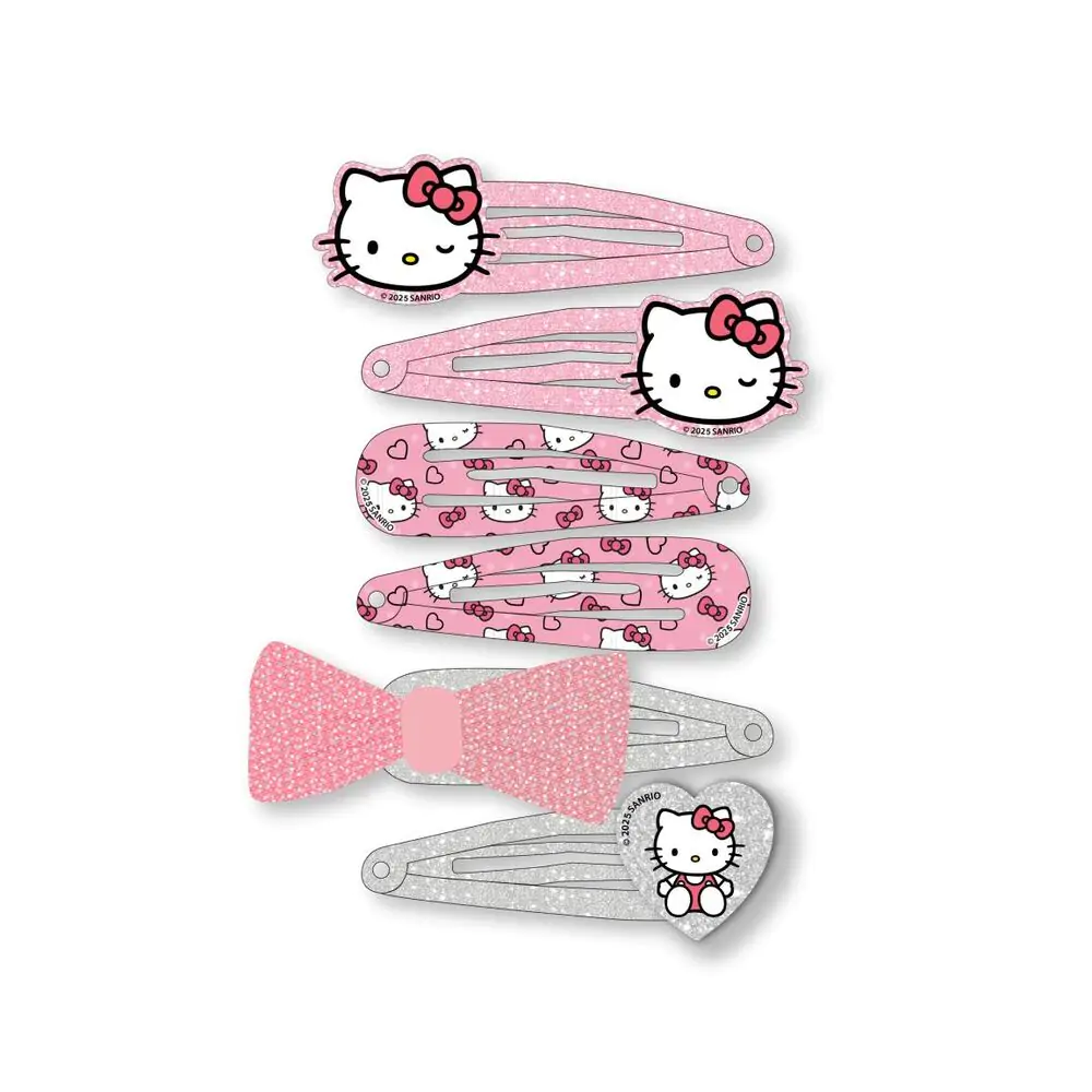 Hello Kitty Set mit 6 Haarspangen Produktfoto