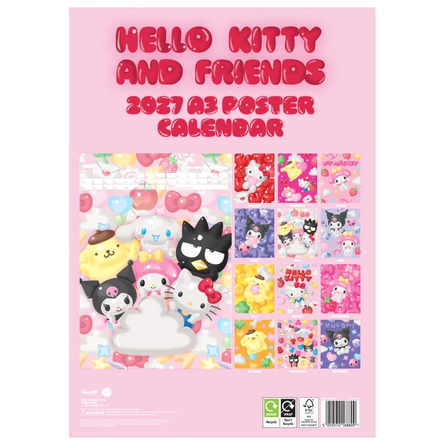 Hello Kitty Kalender A3 Poster 2027 Produktfoto
