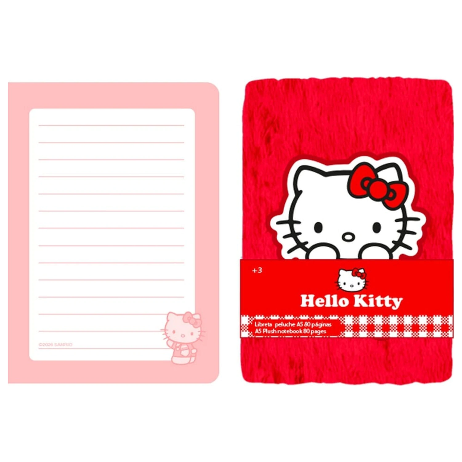 Hello Kitty A5 Plüsch Notizbuch Produktfoto