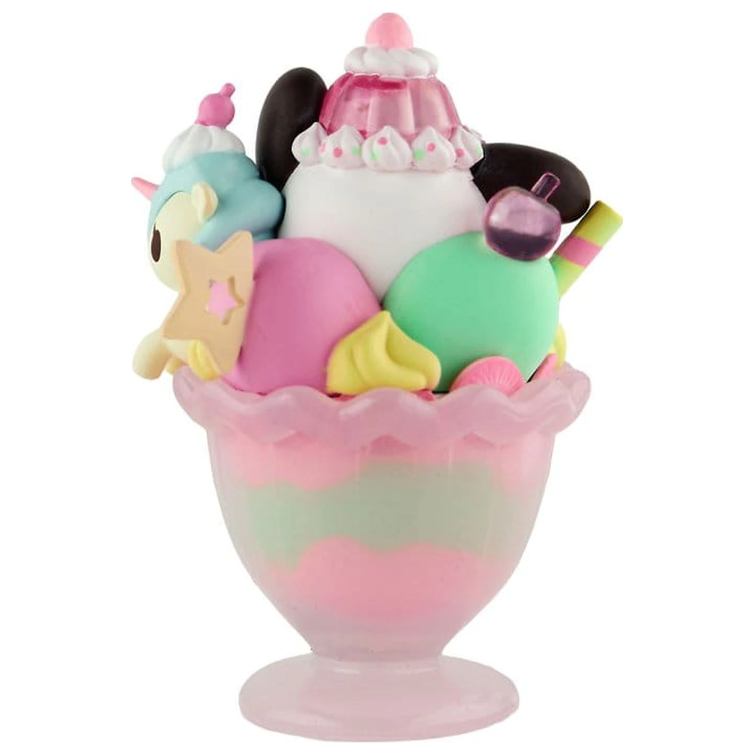 Hello Kitty & Friends Fensterbox Figur Fast Food Pochacco Pink Unicorn Sundae 9 cm Produktfoto