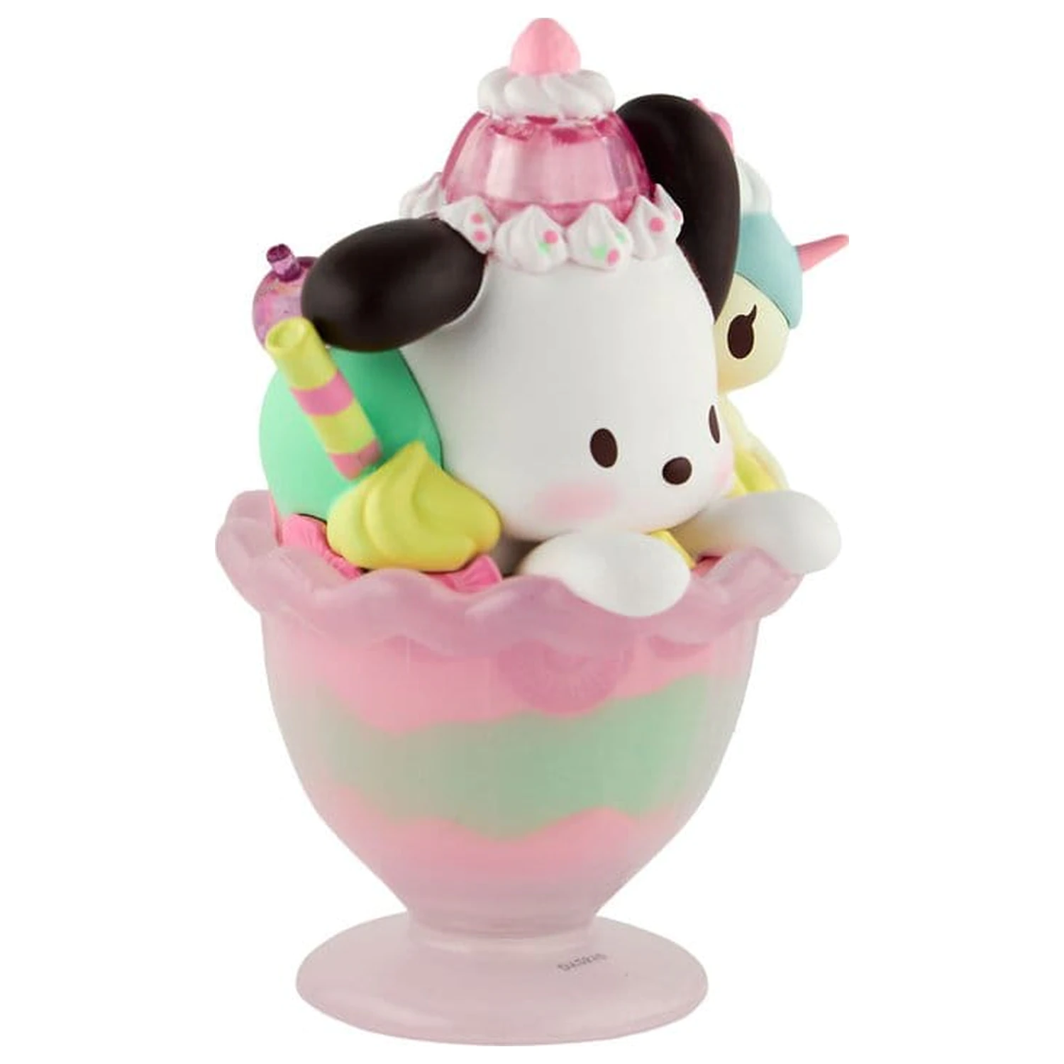 Hello Kitty & Friends Fensterbox Figur Fast Food Pochacco Pink Unicorn Sundae 9 cm Produktfoto