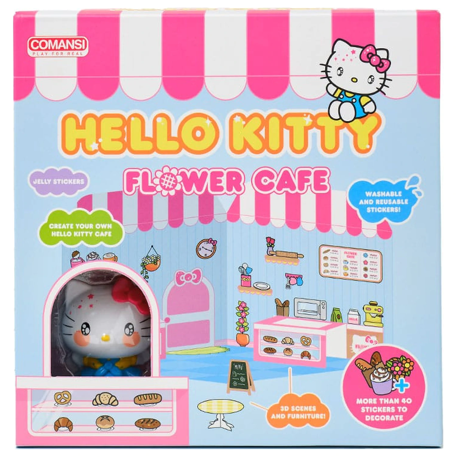 Hello Kitty and Friends Mini-Figur Sticker-Haus Hello Kitty Flower Café Produktfoto