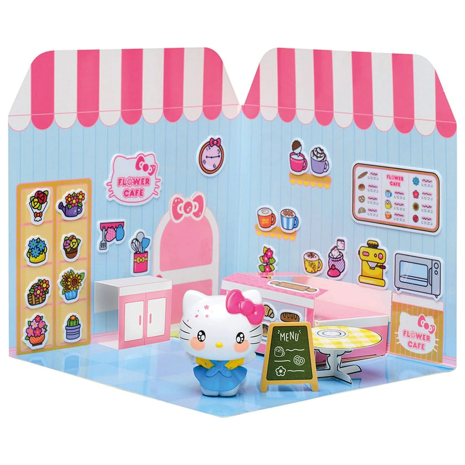 Hello Kitty and Friends Mini-Figur Sticker-Haus Hello Kitty Flower Café Produktfoto