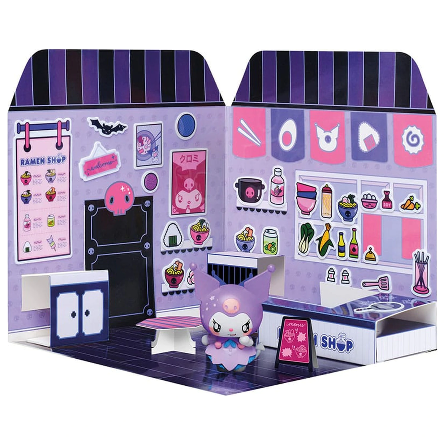 Hello Kitty and Friends Mini-Figur Aufkleber Haus Kuromi Ramen Shop Produktfoto