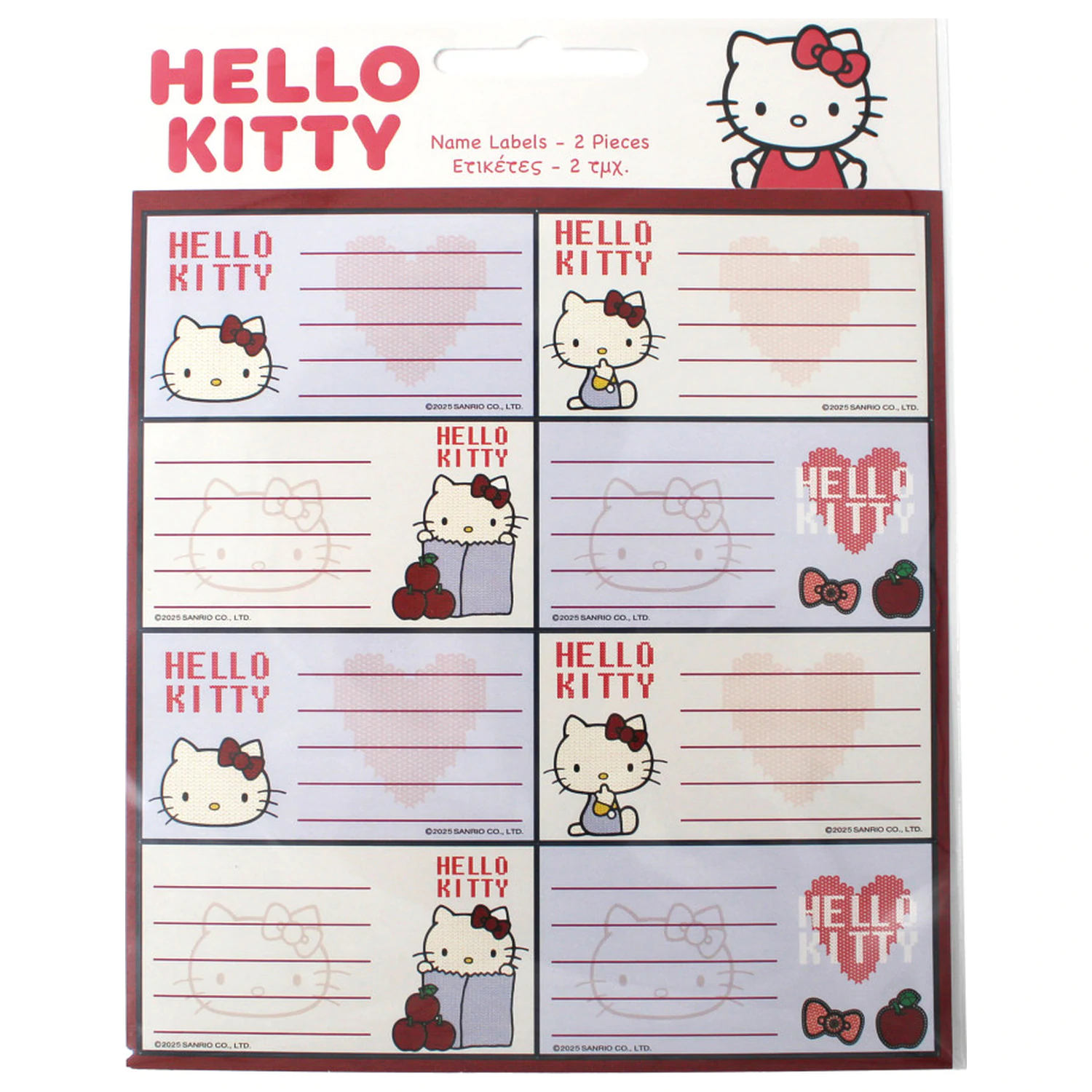Hello Kitty Apple Notebook-Etiketten 16 Stück Produktfoto
