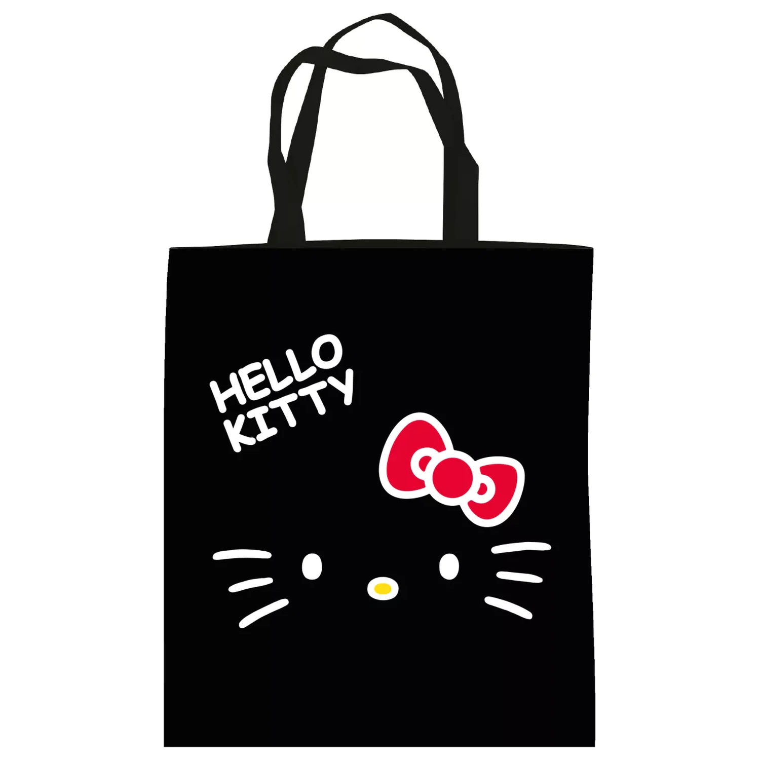Hello Kitty Black Canvas Tasche, Einkaufstasche 44 cm Produktfoto