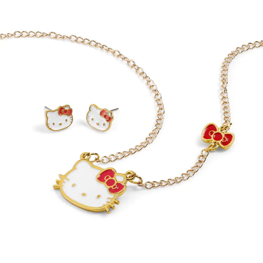 Hello Kitty Set Halskette und Ohrringe Produktfoto
