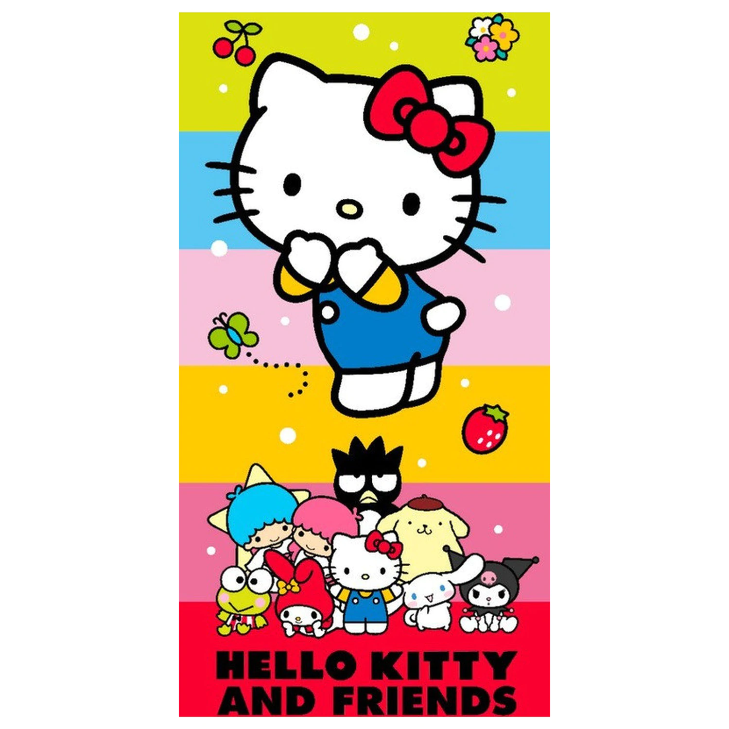 Hello Kitty Cute Friends Handtuch 70x140 cm Produktfoto