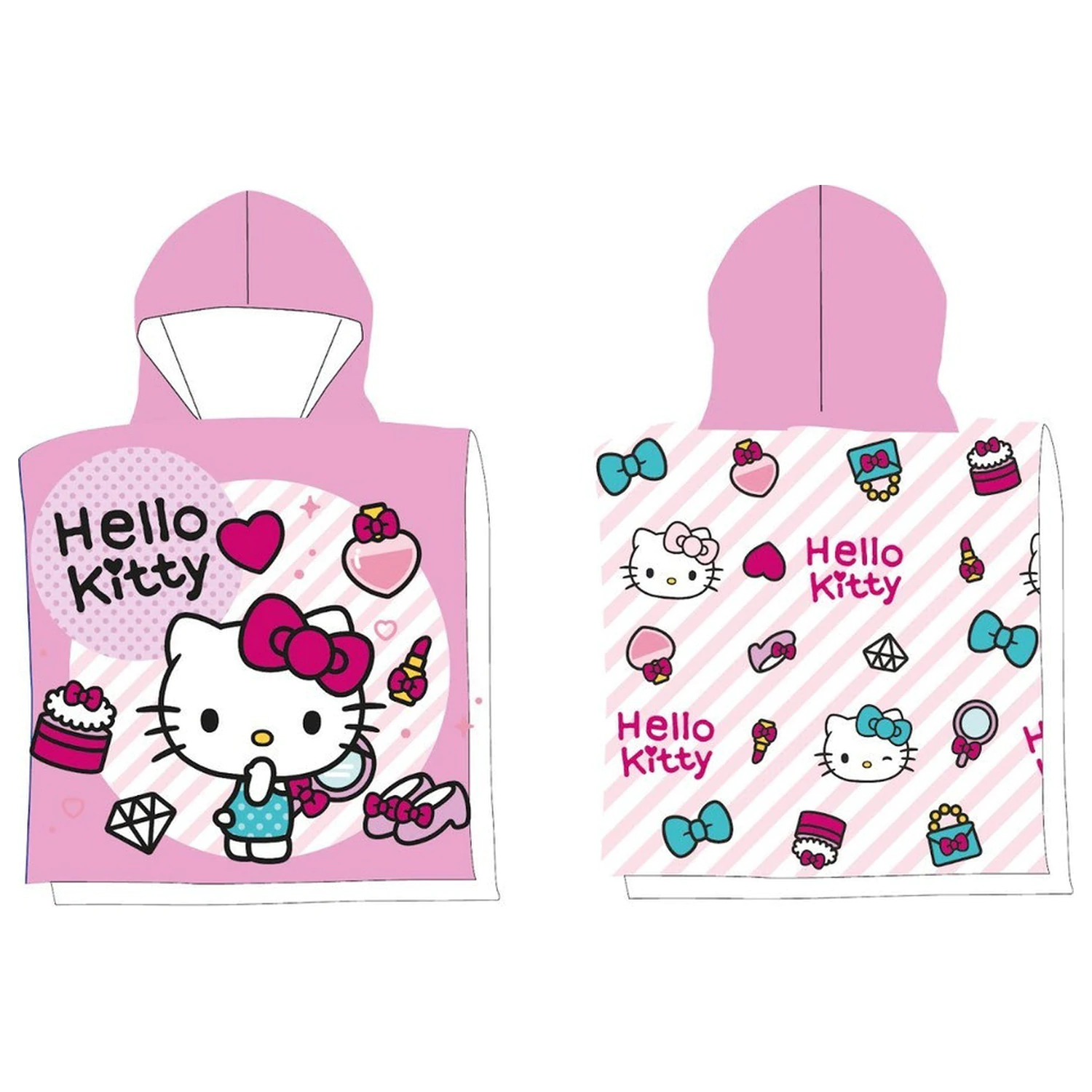 Hello Kitty Fashion Strandtuch Poncho 50x100 cm Produktfoto