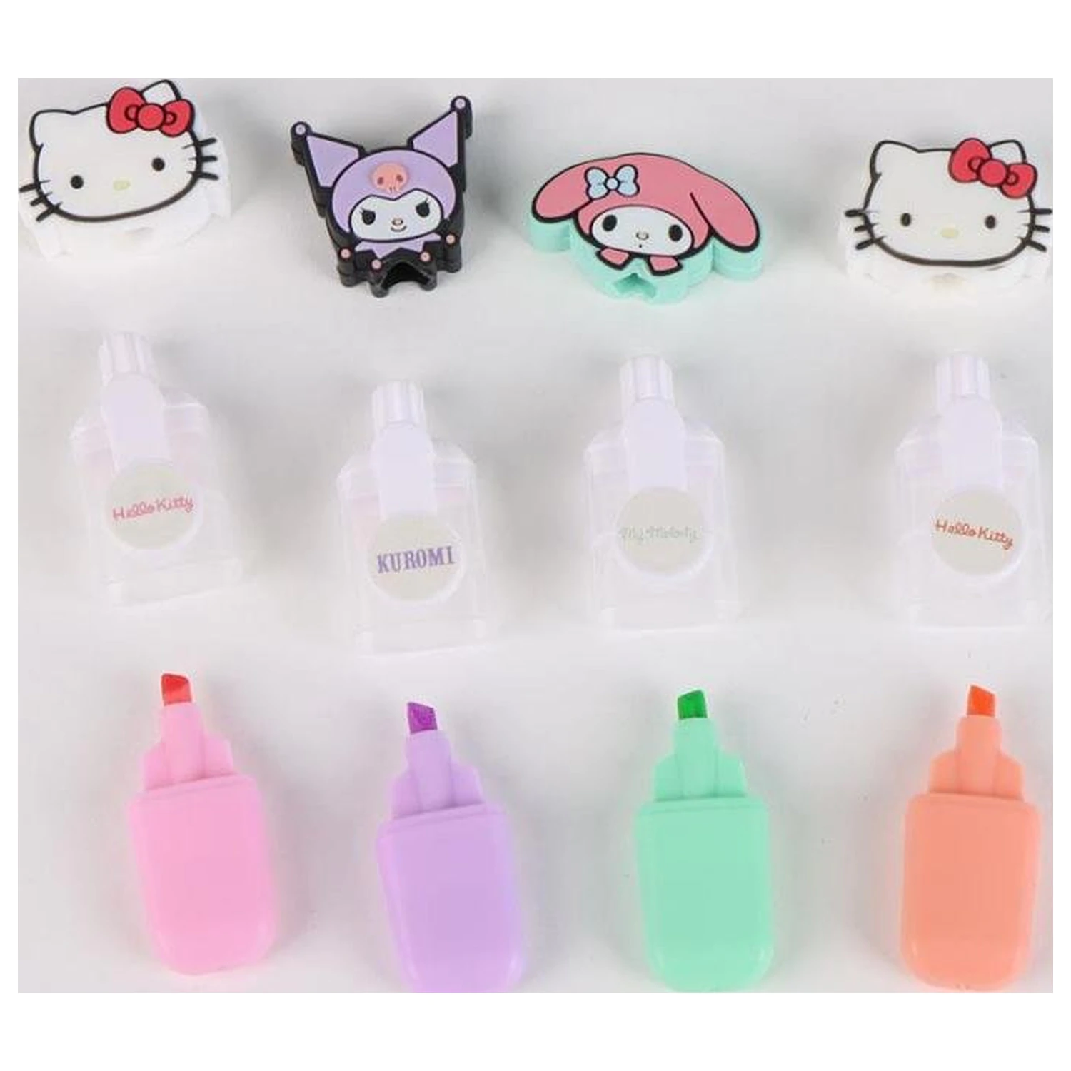 Hello Kitty & Friends 4er-Pack Mini Textmarker Head Produktfoto