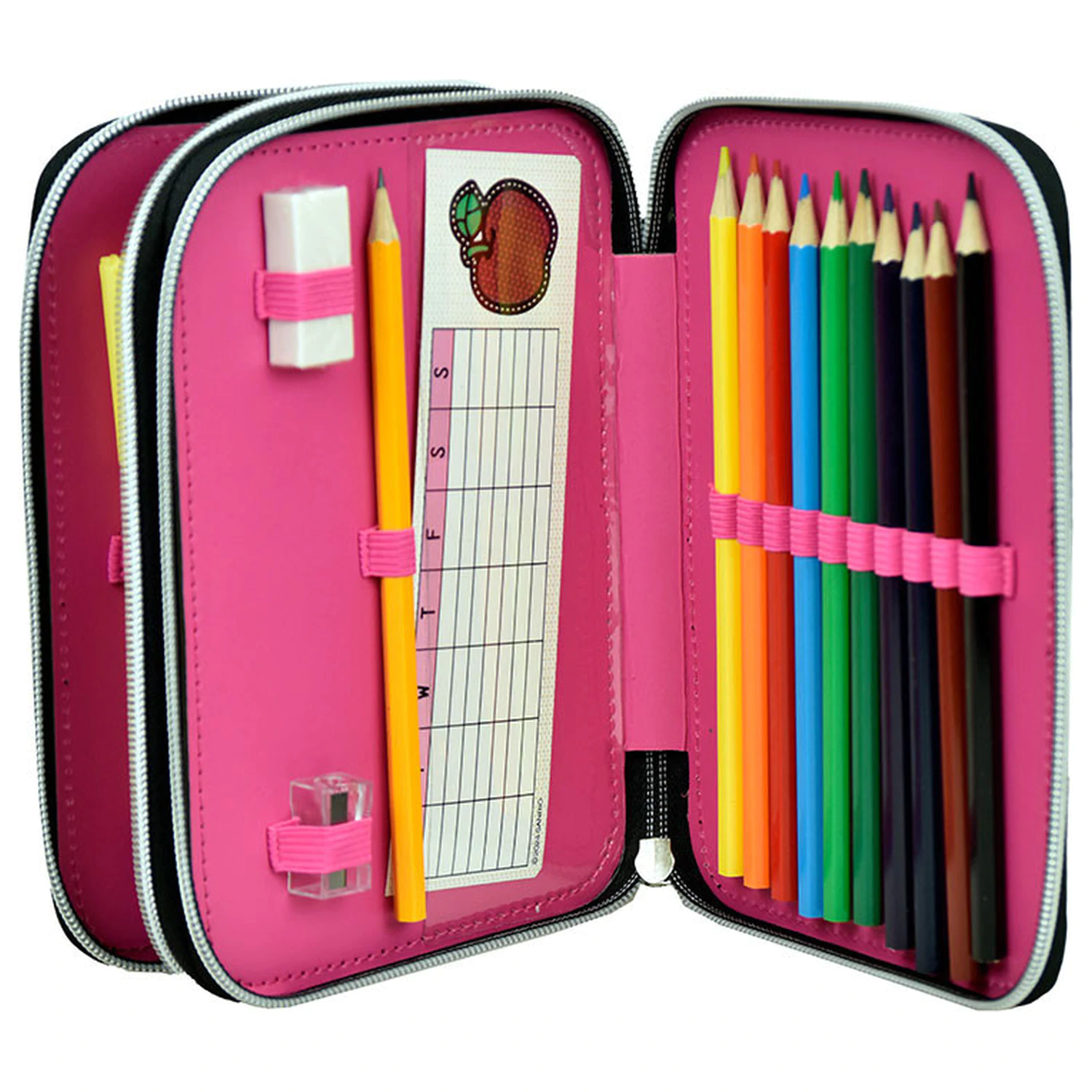 Hello Kitty Herz Federmäppchen gefüllt 2-stöckig Produktfoto