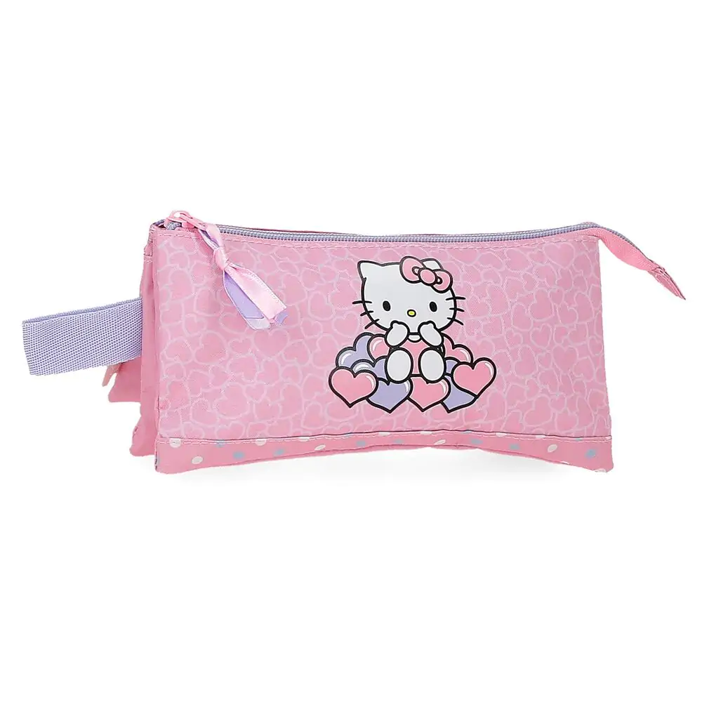 Hello Kitty Hearts &amp; Dots dreifaches Federmäppchen Produktfoto