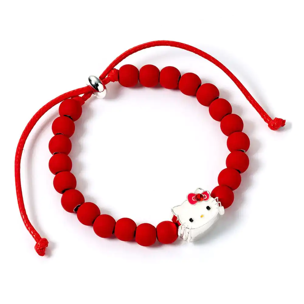 Hello Kitty Armband rote Perlen mit Hello Kitty Charm 21 cm Produktfoto