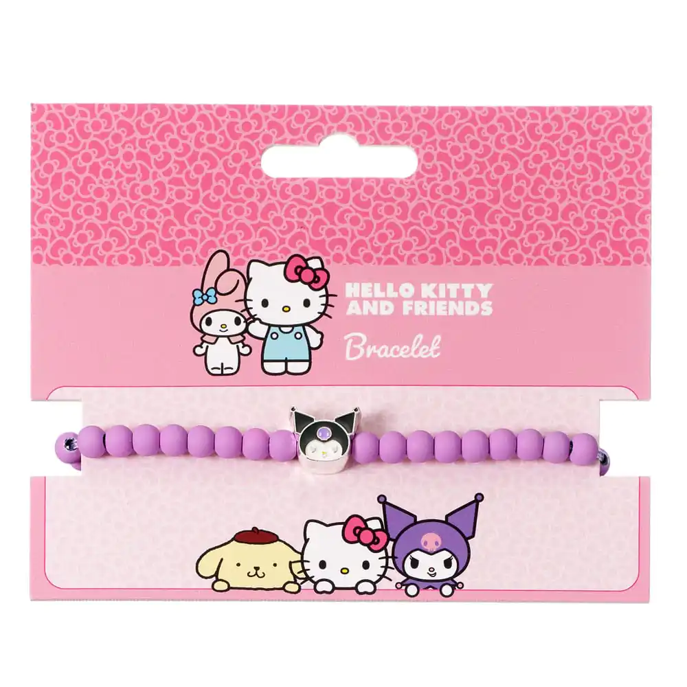 Hello Kitty Armband lila Perlen mit Kuromi Charm 21 cm Produktfoto