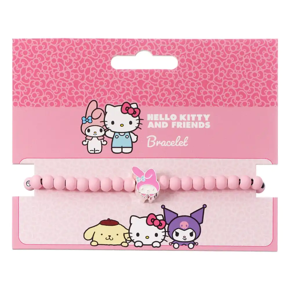 Hello Kitty Armband pinke Perlen mit My Melody Charm 21 cm Produktfoto