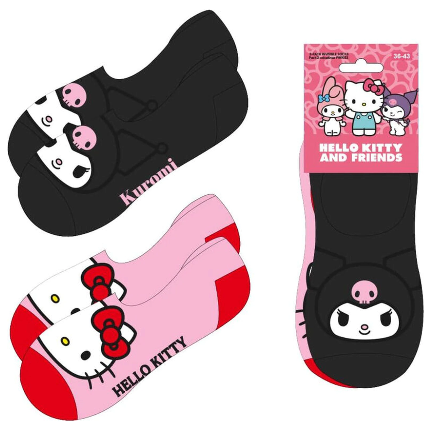 Hello Kitty Kuromi adult Set 2 Paar Socken Produktfoto