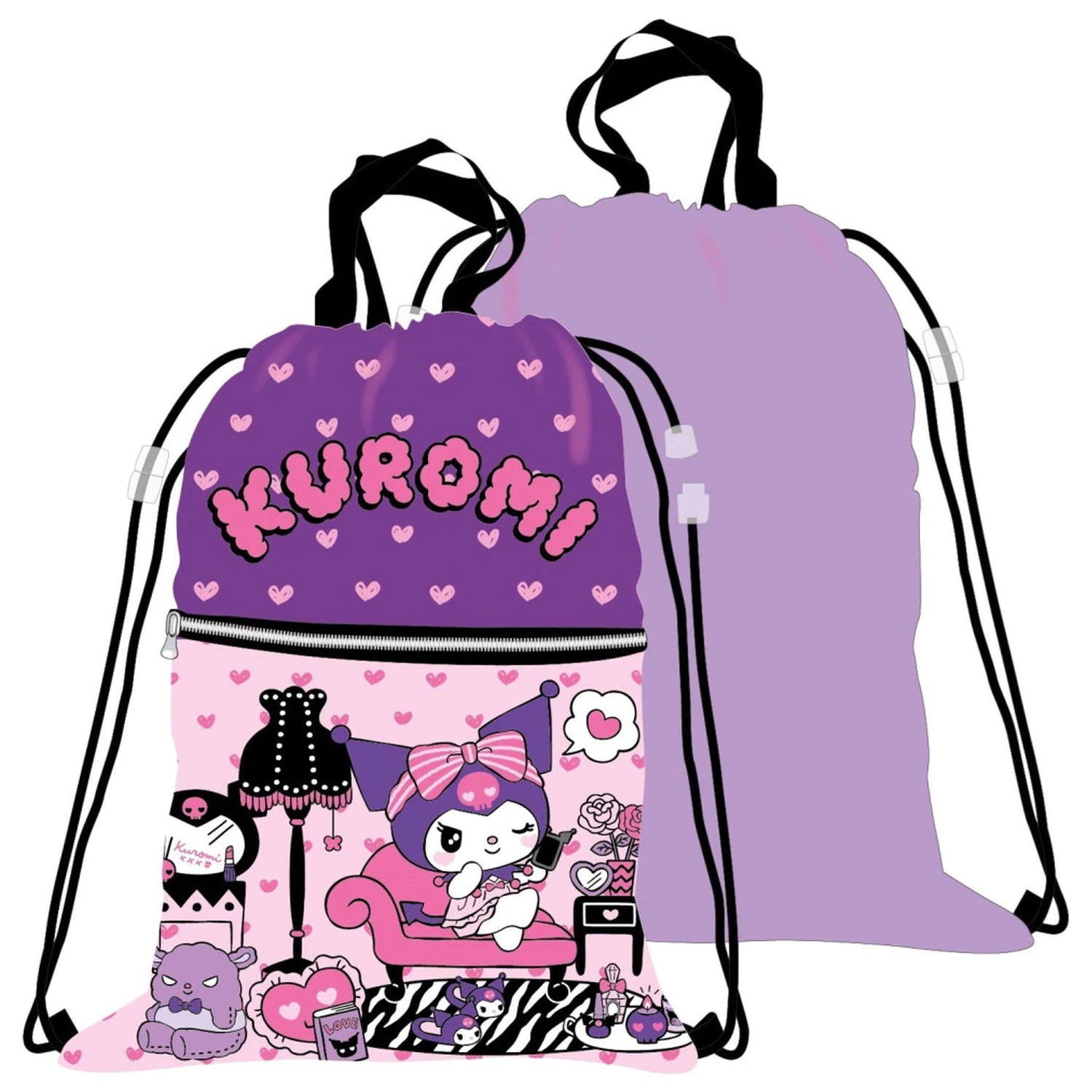 Hello Kitty Kuromi Deluxe Sporttasche, Zugbeutel 45 cm Produktfoto