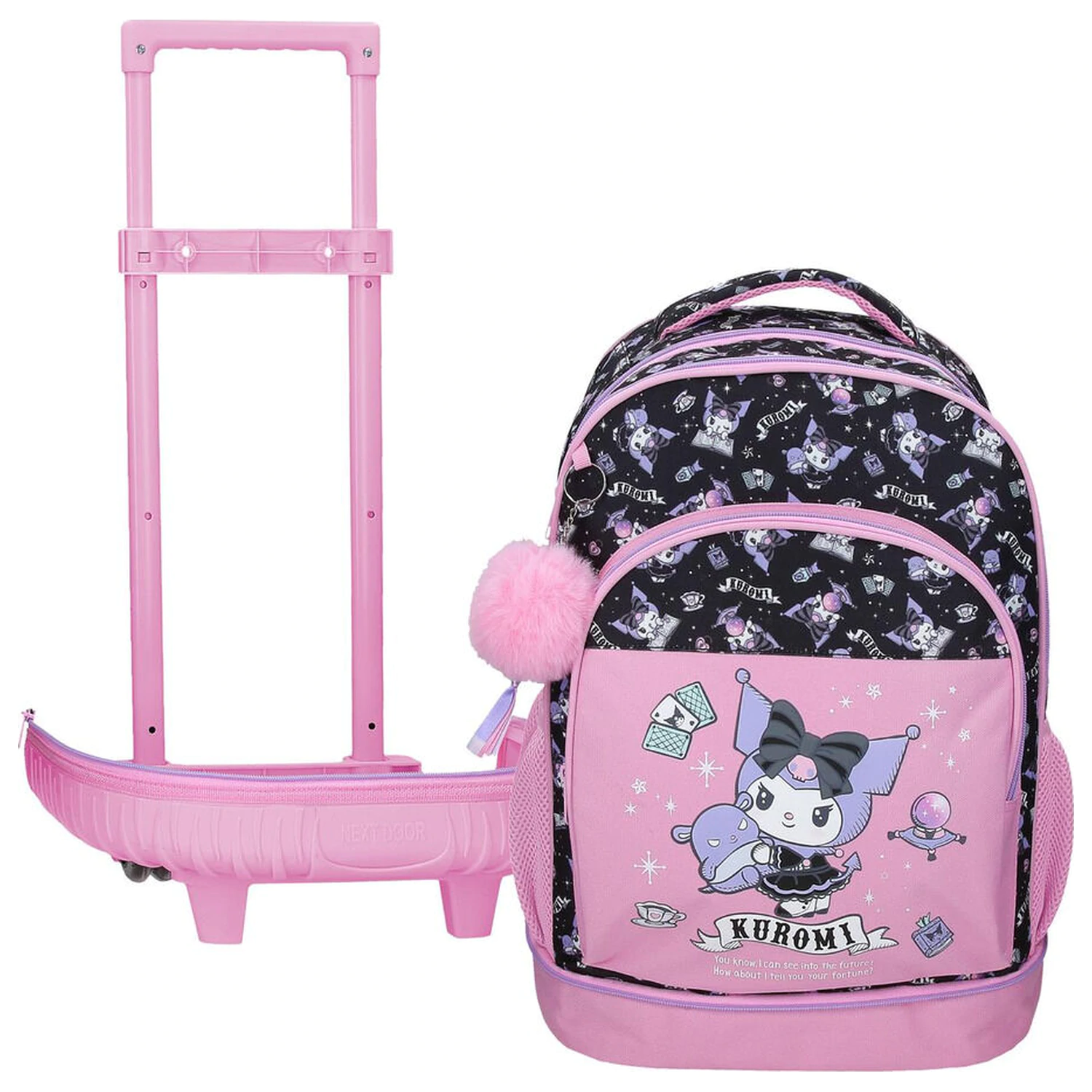 Hello Kitty Kuromi Fortune Telling ausziehbarer kompakter Trolley 43cm Produktfoto