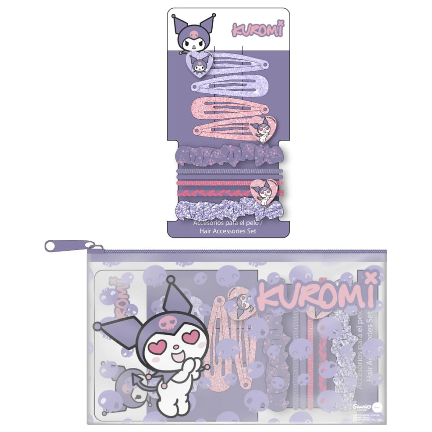 Hello Kitty Kuromi Haarspange, Haargummi Set Produktfoto