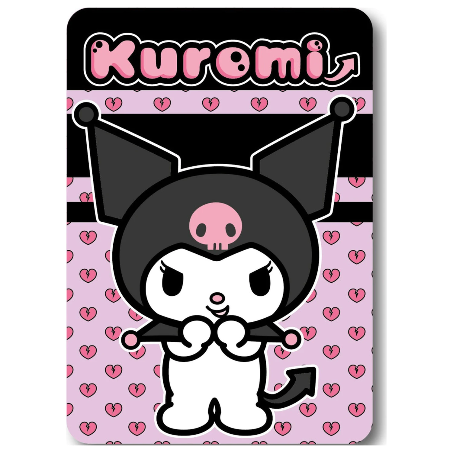 Hello Kitty Kuromi Herz Fleece Decke 100x140cm Produktfoto