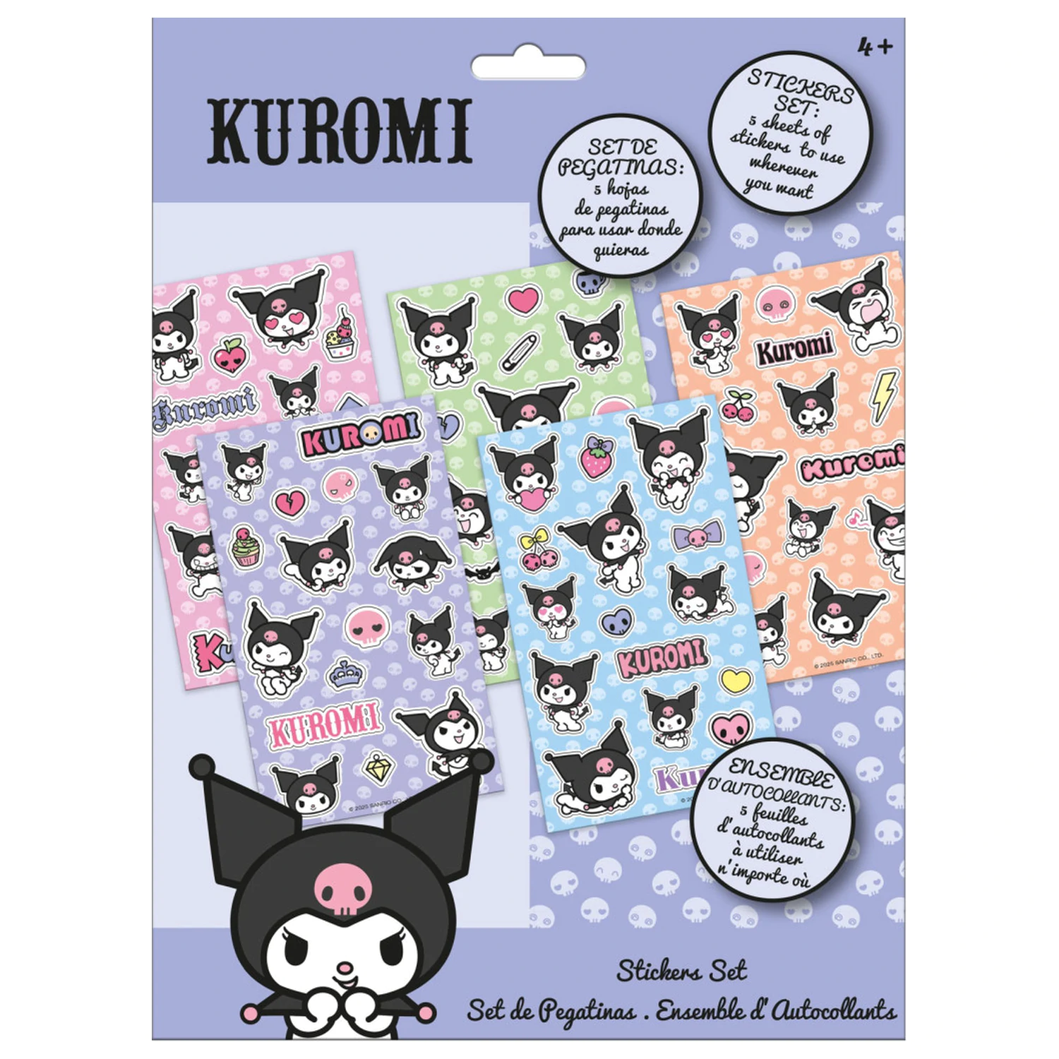Hello Kitty und Kuromi Sticker Set, 5 Blatt Produktfoto