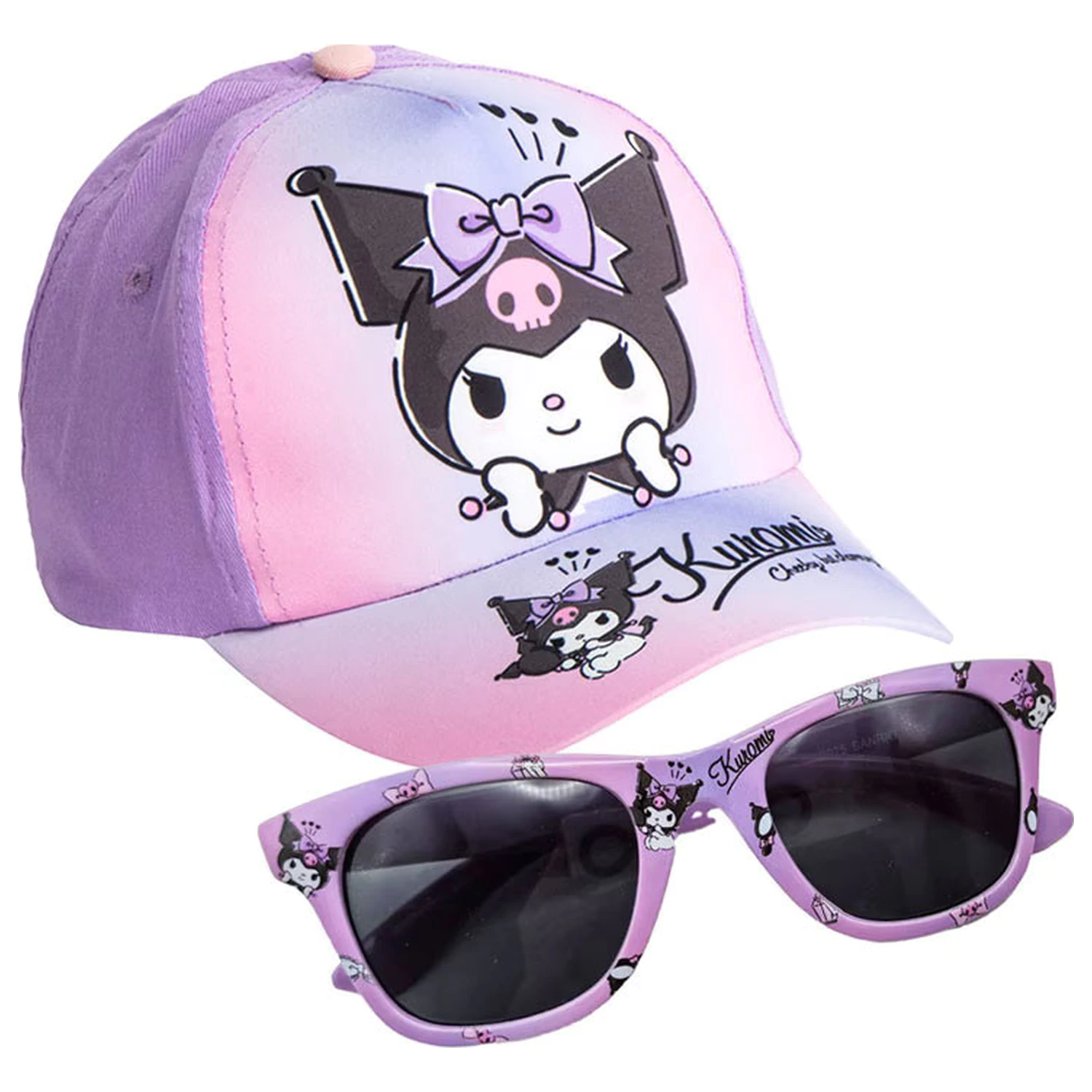 Hello Kitty und Kuromi Sonnenbrille und Baseballcap-Set Produktfoto