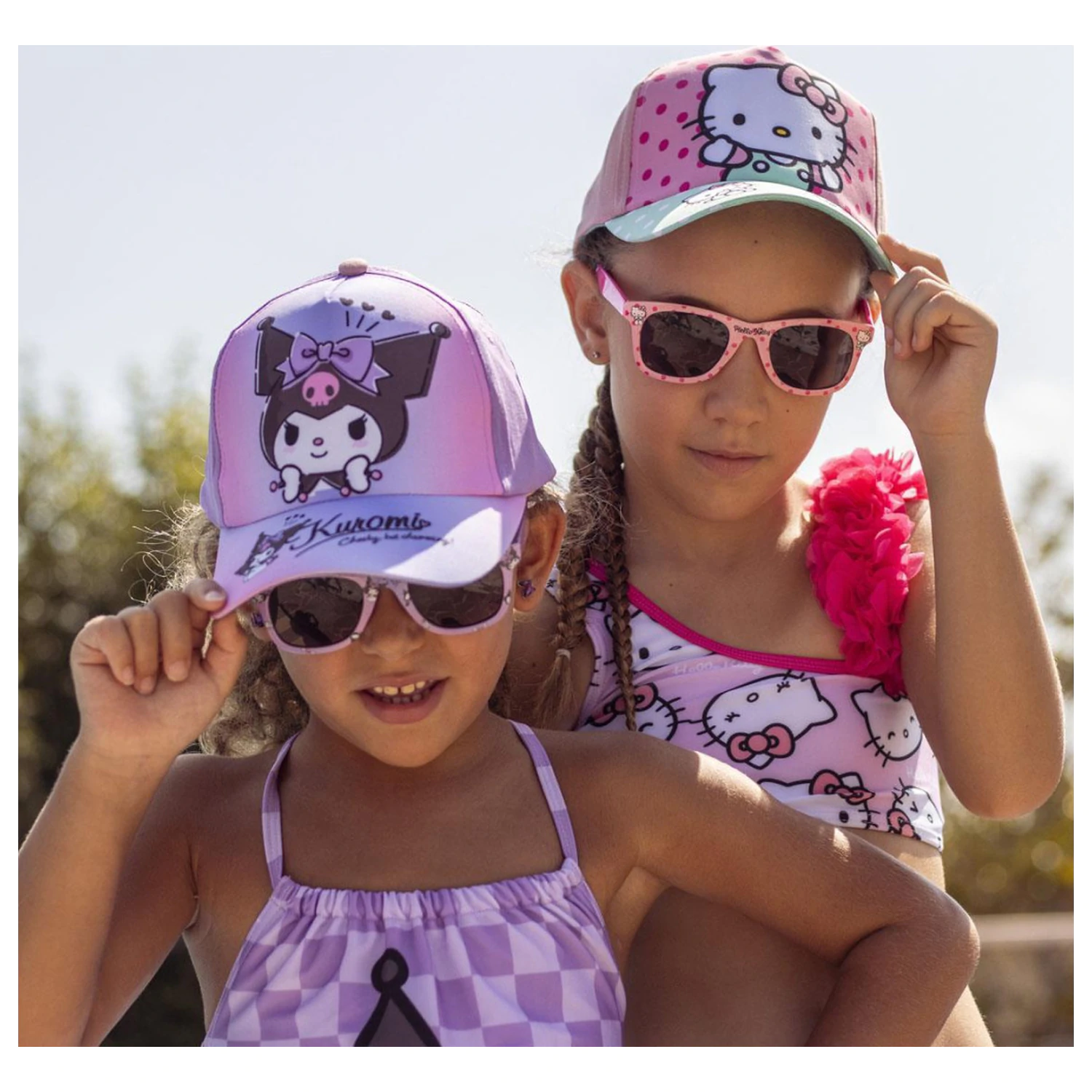 Hello Kitty und Kuromi Sonnenbrille und Baseballcap-Set Produktfoto