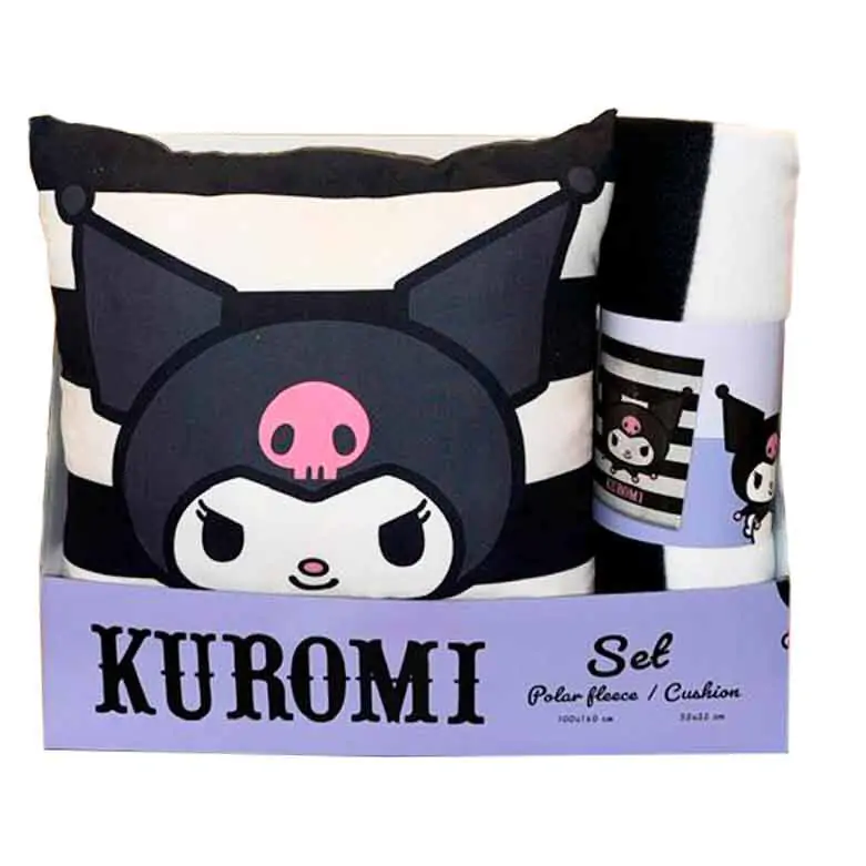 Hello Kitty Kuromi Polardecke + Kissen Set Produktfoto